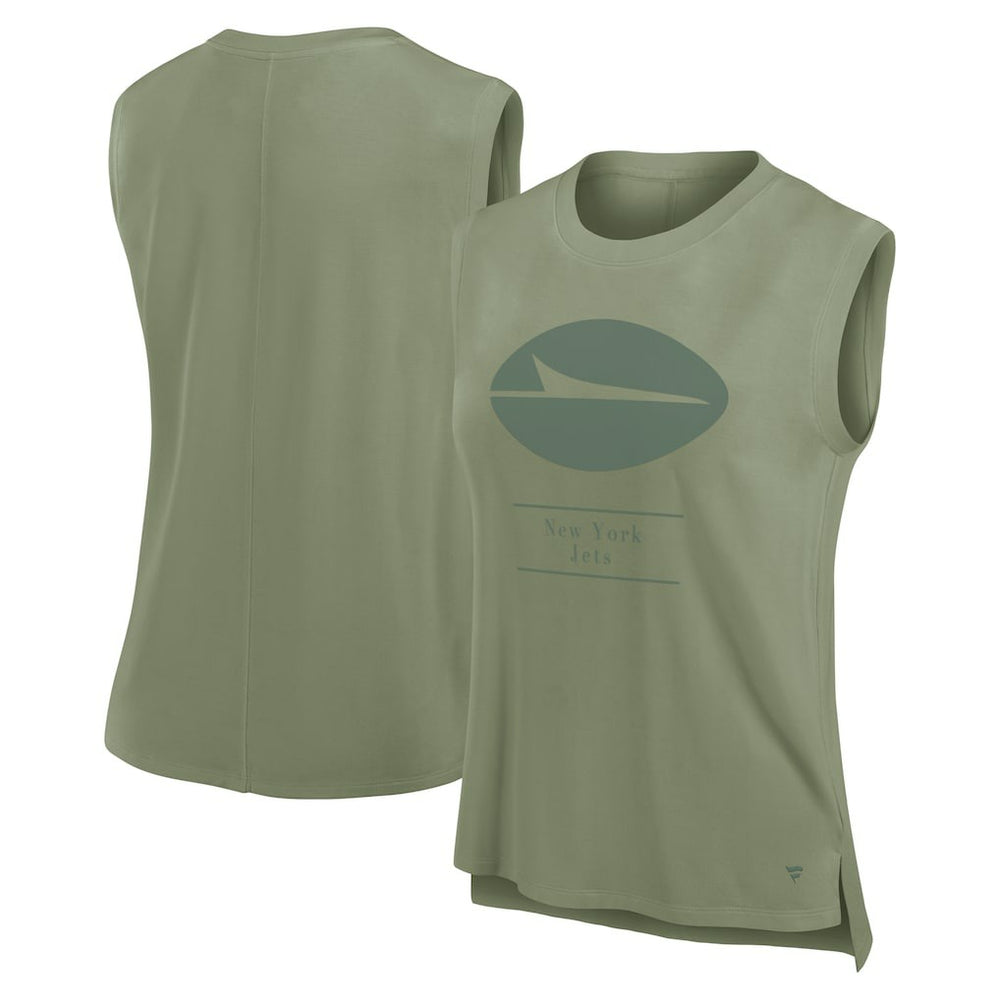 New York Jets Women's Studio Embrace Tank Top Olive | Fanatics