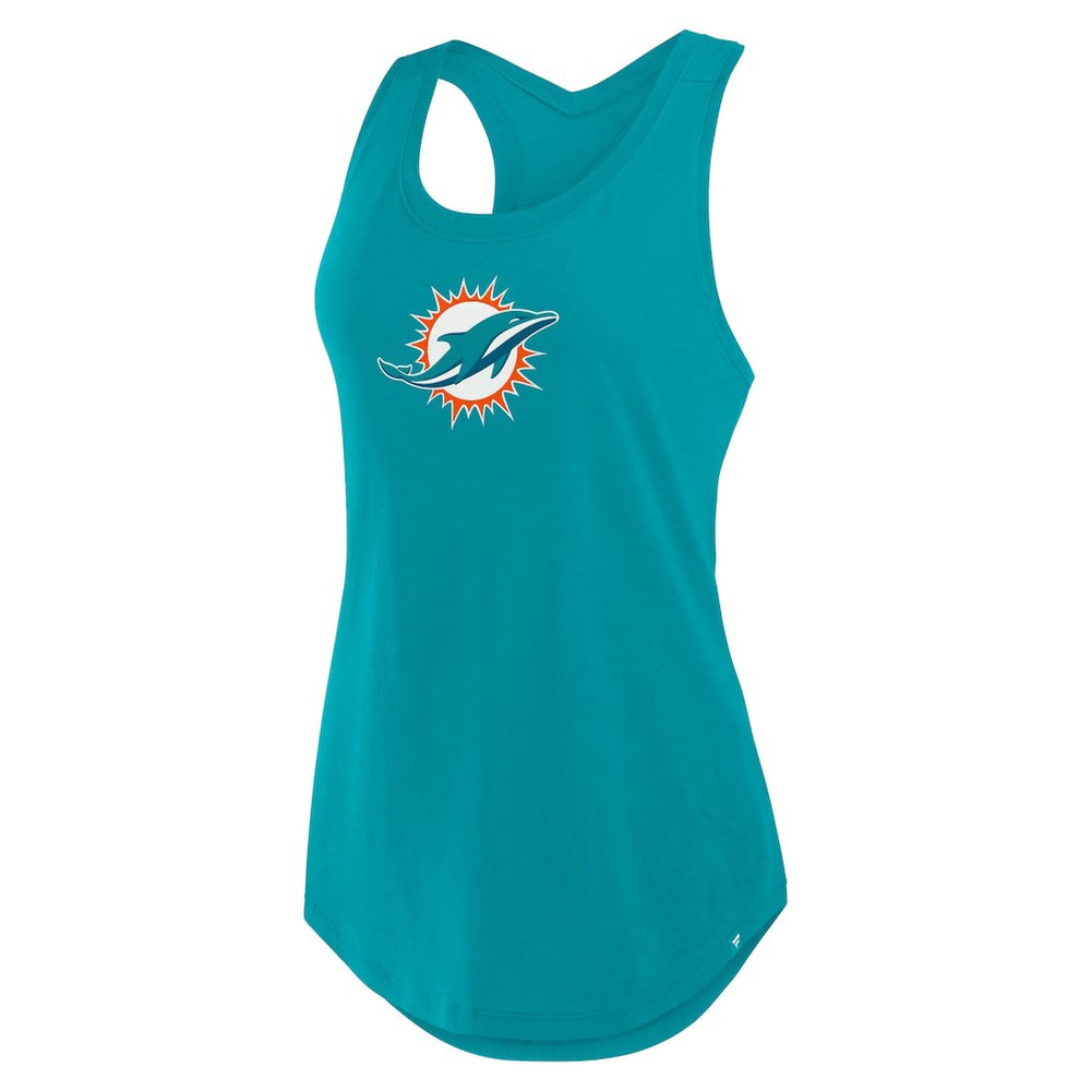 Miami Dolphins Women's Iron Fan Tank Top Aqua | Fanatics
