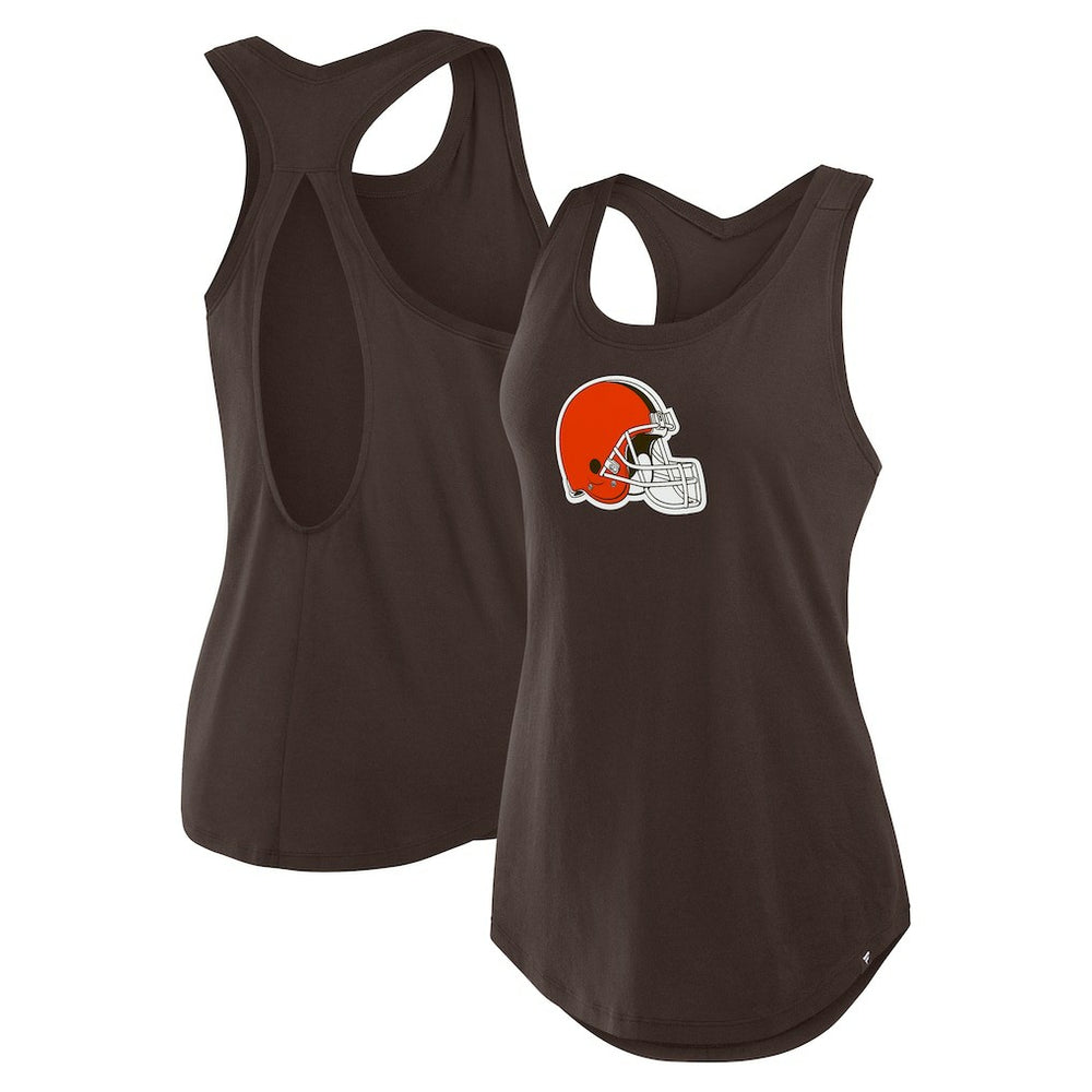 Cleveland Browns Women's Iron Fan Tank Top Brown | Fanatics