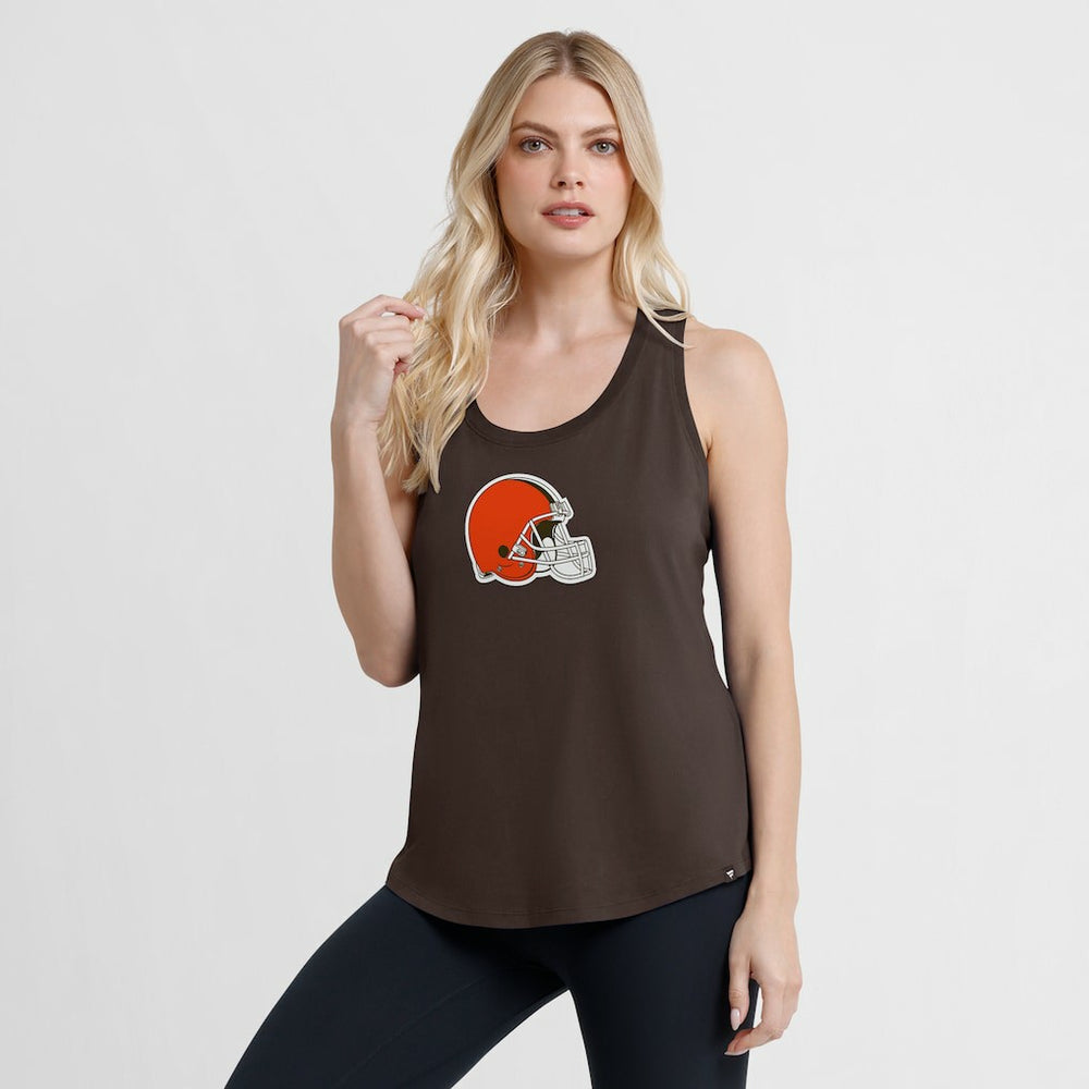 Cleveland Browns Women's Iron Fan Tank Top Brown | Fanatics