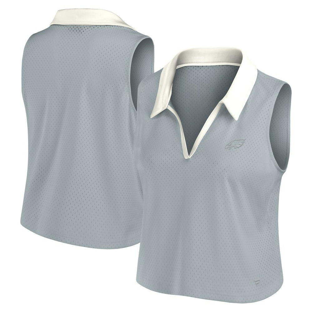 Philadelphia Eagles Women's Studio Wellness V-Neck Tank Top Gray | Fanatics