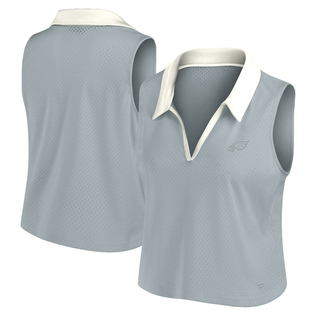Philadelphia Eagles Women's Studio Wellness V-Neck Tank Top Gray | Fanatics