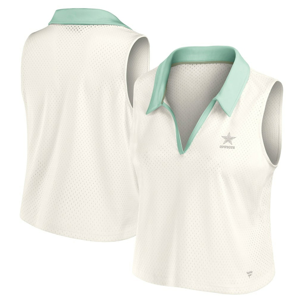 Dallas Cowboys Women's Studio Wellness V-Neck Tank Top Cream | Fanatics