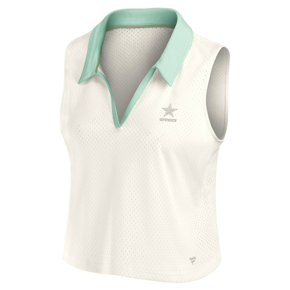 Dallas Cowboys Women's Studio Wellness V-Neck Tank Top Cream | Fanatics