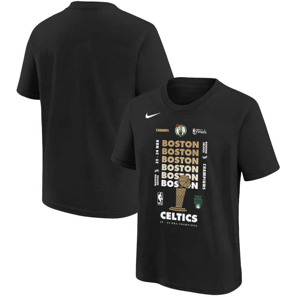 Boston Celtics Youth 2024 NBA Finals Champions Expressive T-Shirt Black - NBA