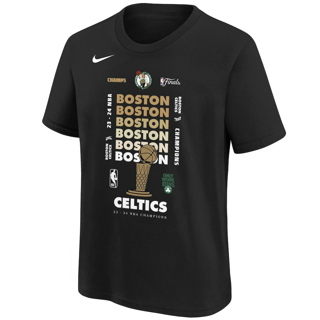 Boston Celtics Youth 2024 NBA Finals Champions Expressive T-Shirt Black - NBA