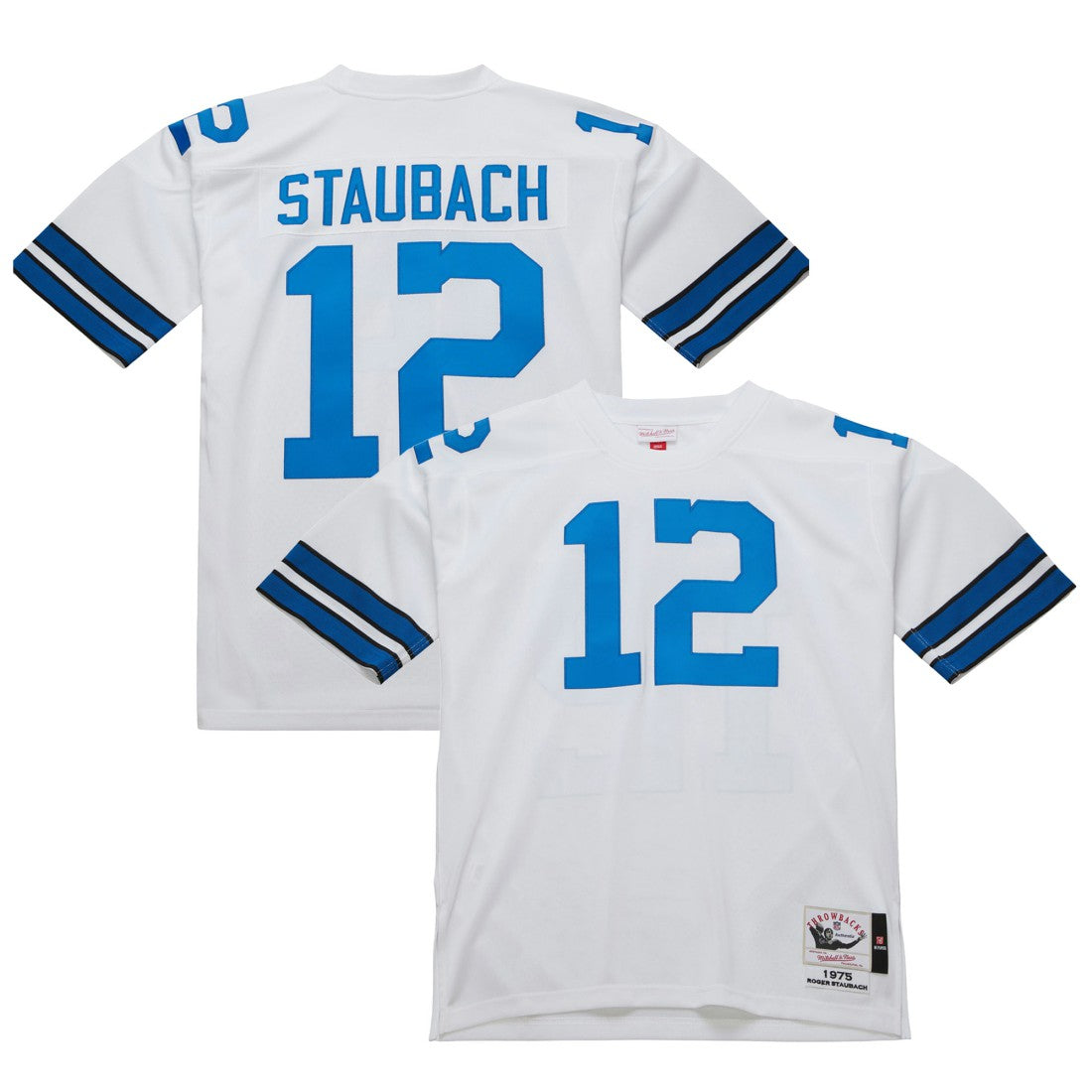 Roger Staubach Dallas Cowboys 1975 Authentic Throwback Retired Player Jersey White | Mitchell & Ness