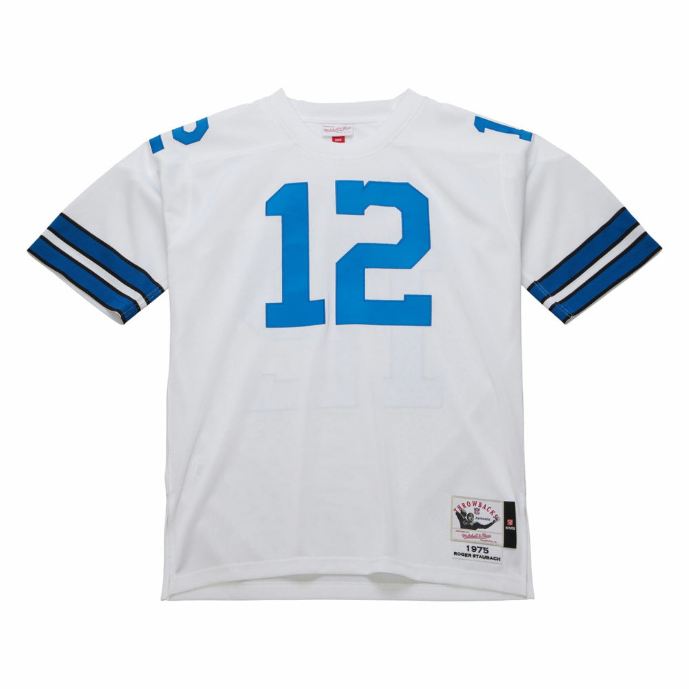 Roger Staubach Dallas Cowboys 1975 Authentic Throwback Retired Player Jersey White | Mitchell & Ness