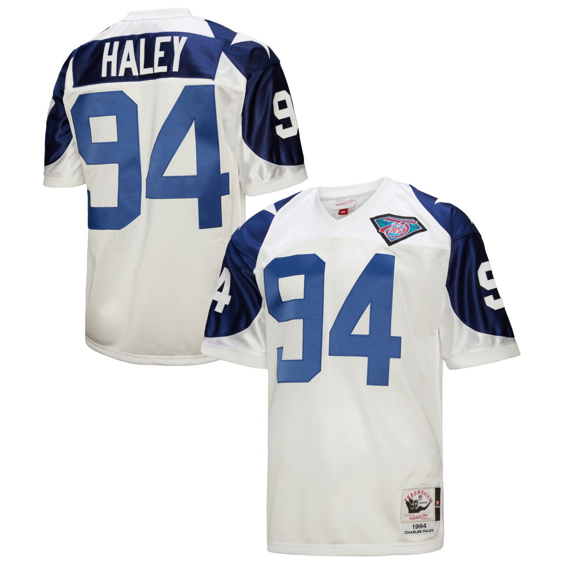 Charles Haley Dallas Cowboys 1994 Authentic Throwback Retired Player Jersey White | Mitchell & Ness