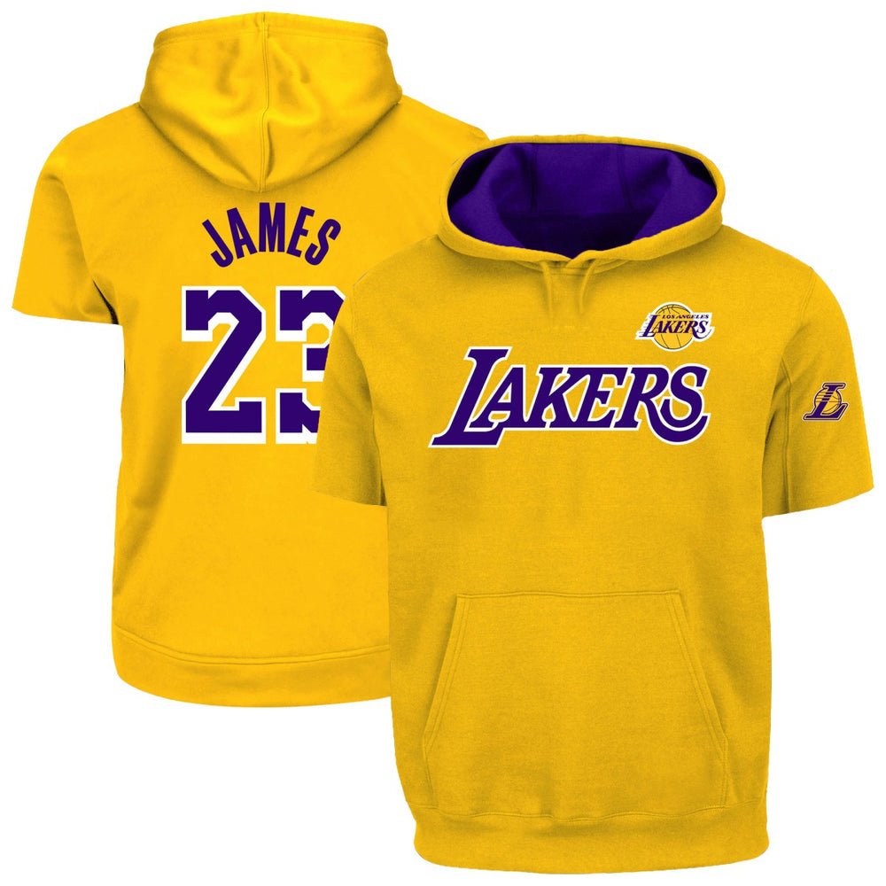 LeBron James Los Angeles Lakers Big & Tall Short Sleeve Hoodie Gold - NBA
