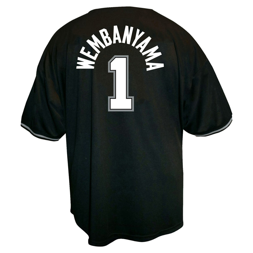 Victor Wembanyama San Antonio Spurs Profile Big & Tall Name & Number Button-Up Jersey Black - NBA