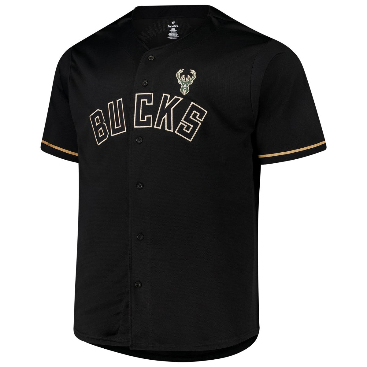 Giannis Antetokounmpo Milwaukee Bucks Profile Big & Tall Name & Number Button-Up Jersey Black - NBA