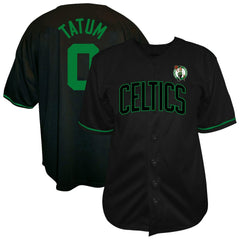 Jayson Tatum Boston Celtics Profile Big & Tall Name & Number Button-Up Jersey Black - NBA