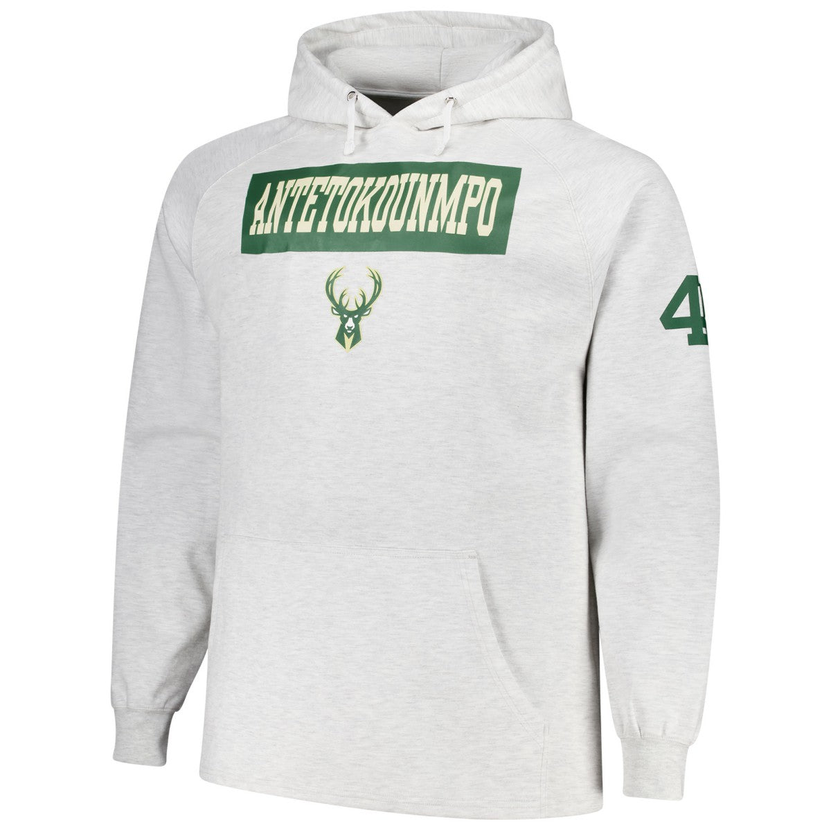 Giannis Antetokounmpo Milwaukee Bucks Profile Big & Tall Player Double Face Tri-Blend Pullover Hoodie Ash - NBA