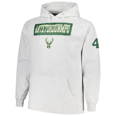 Giannis Antetokounmpo Milwaukee Bucks Profile Big & Tall Player Double Face Tri-Blend Pullover Hoodie Ash - NBA
