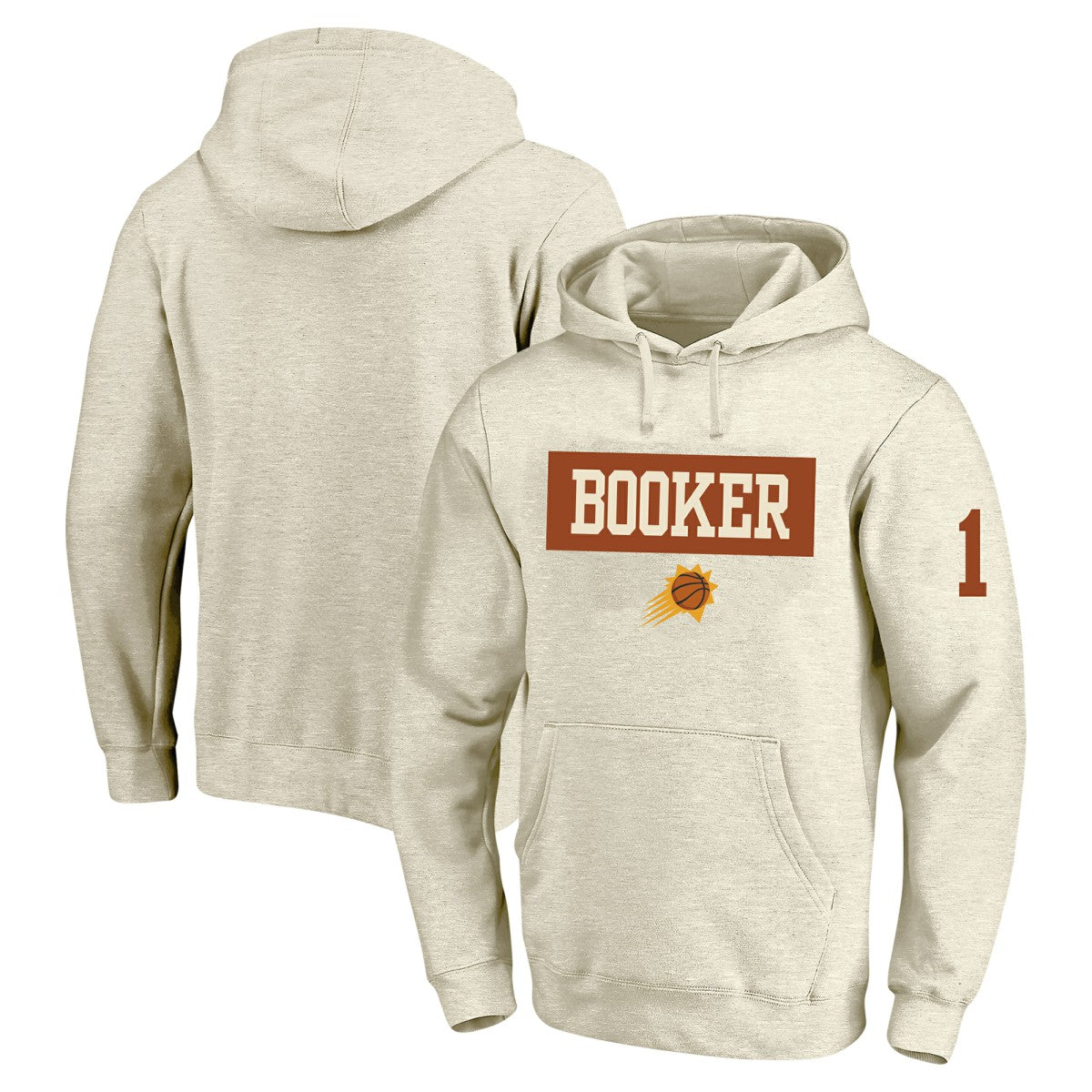 Devin Booker Phoenix Suns Profile Big & Tall Player Double Face Tri-Blend Pullover Hoodie Cream - NBA