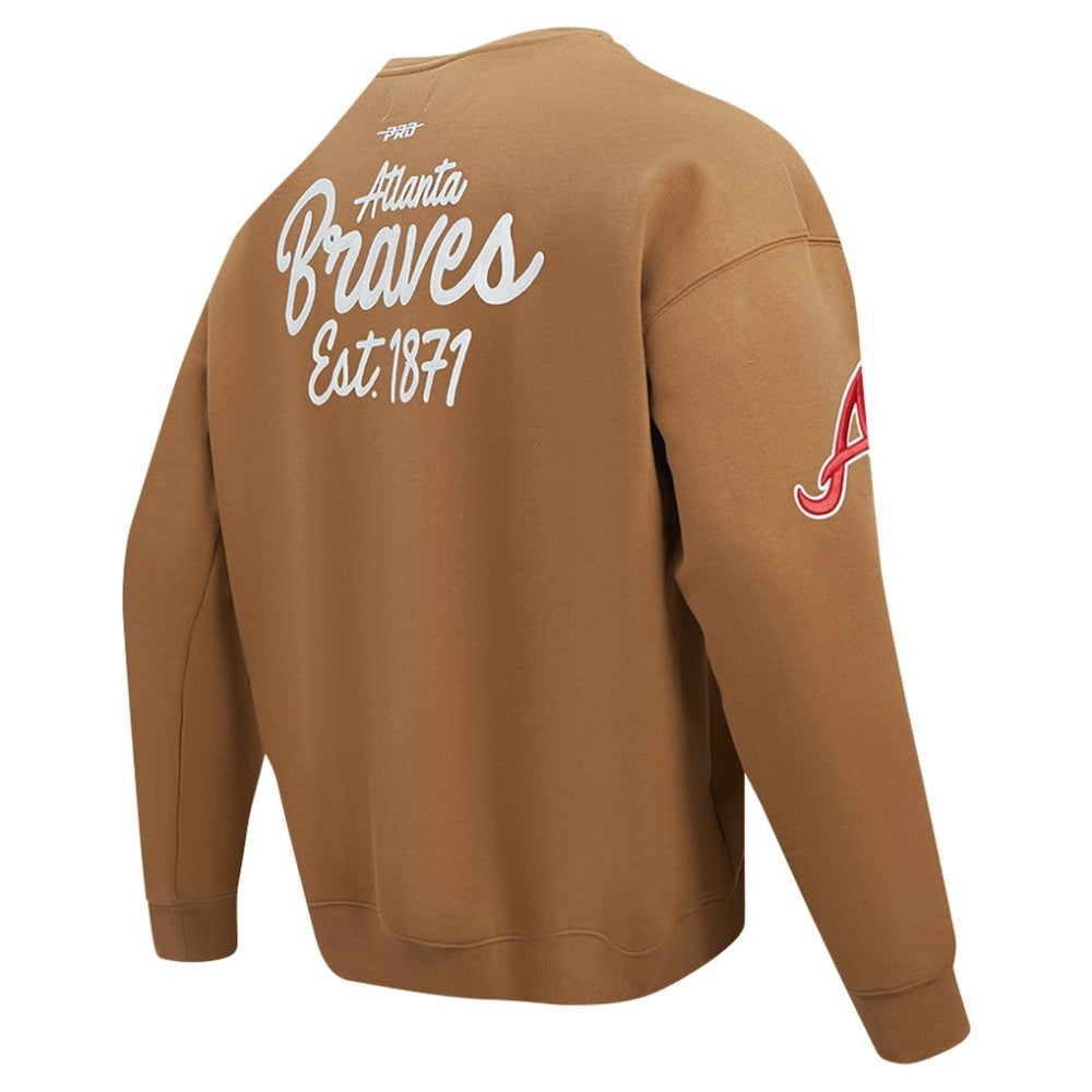 Atlanta Braves Pro Standard Paint The City Dropped Shoulder Pullover Sweatshirt - MLB