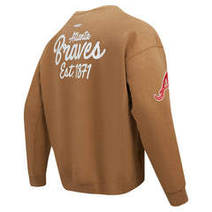 Atlanta Braves Pro Standard Paint The City Dropped Shoulder Pullover Sweatshirt - MLB