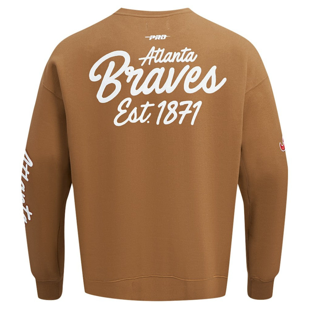 Atlanta Braves Pro Standard Paint The City Dropped Shoulder Pullover Sweatshirt - MLB