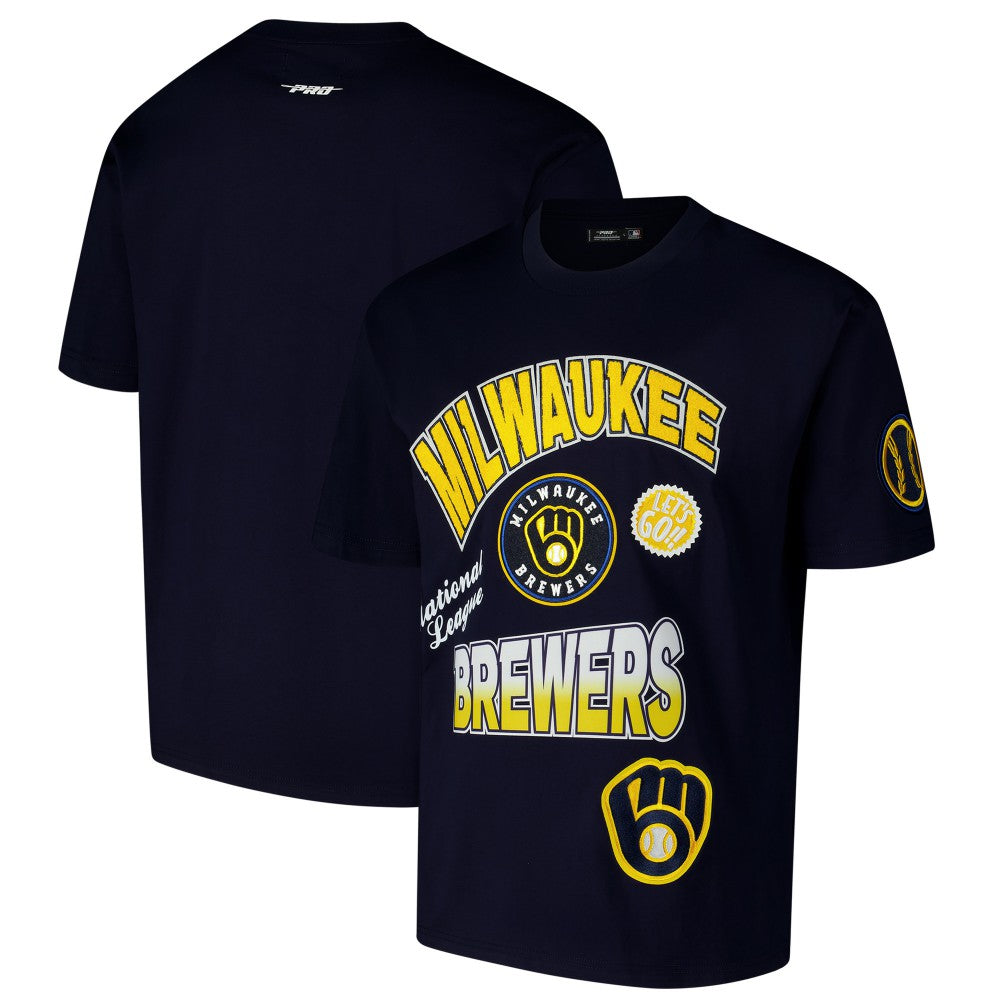 Milwaukee Brewers Pro Standard Turn It Up Dropped Shoulder T-Shirt - MLB