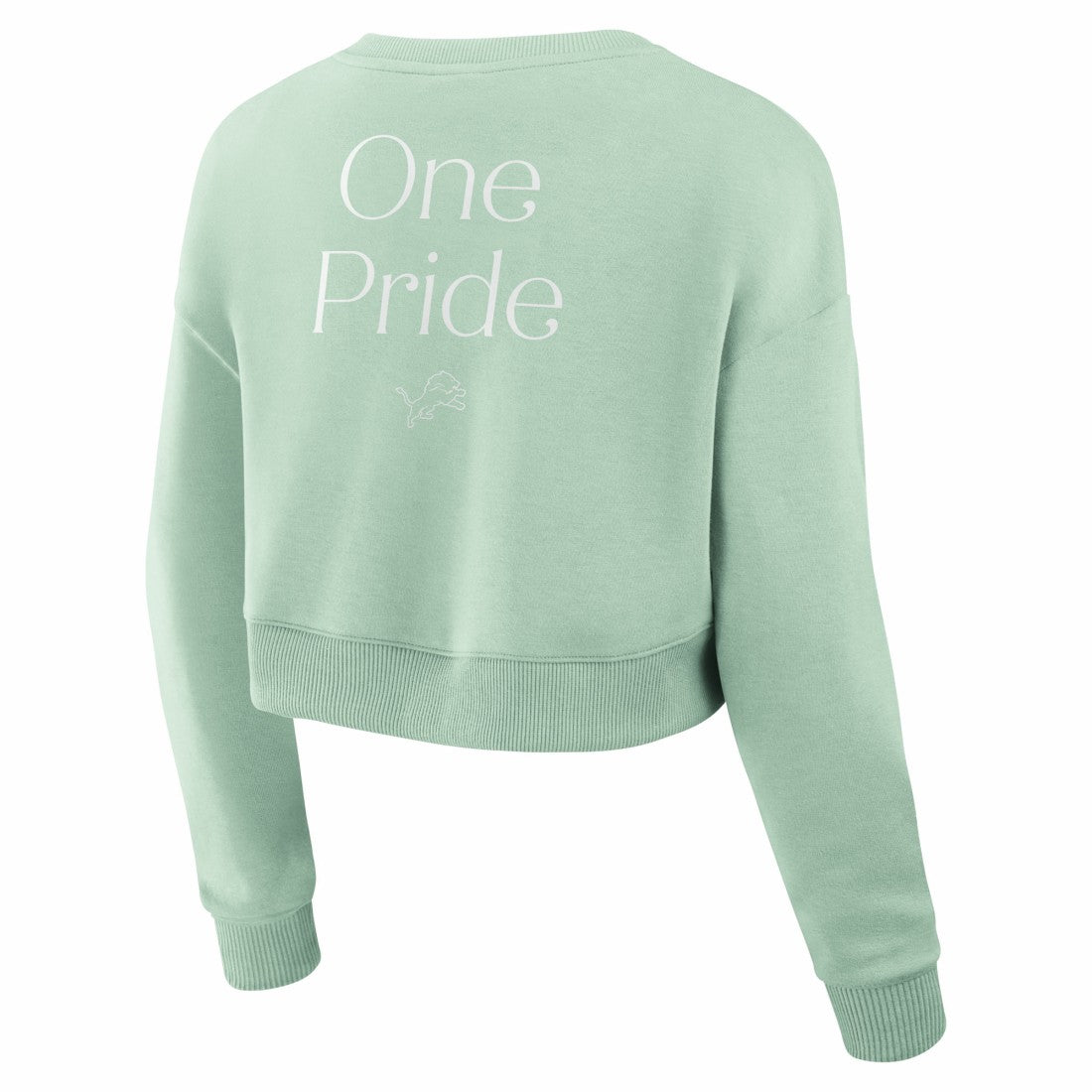 Detroit Lions Women's Studio Tri-Blend Cropped Pullover Sweatshirt Mint | Fanatics