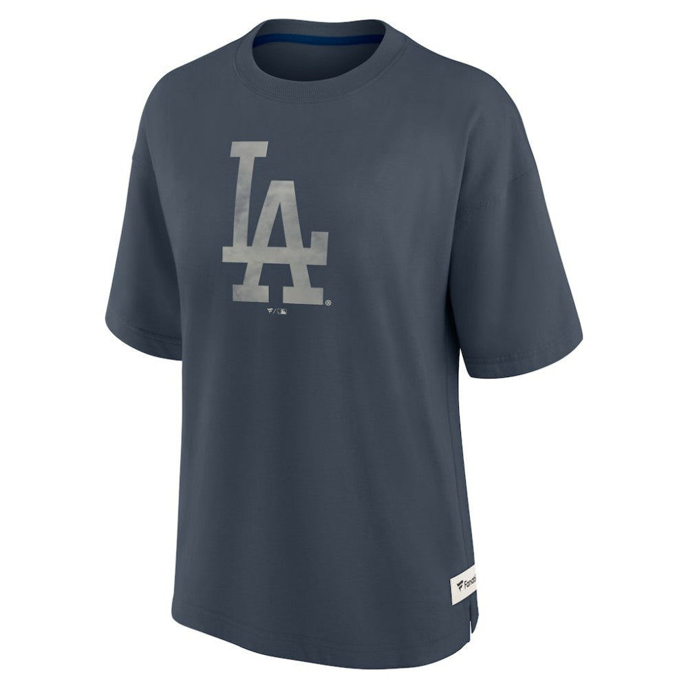Los Angeles Dodgers Fanatics Women's Oversized Elements Raw Edge Future Ground T-Shirt - MLB