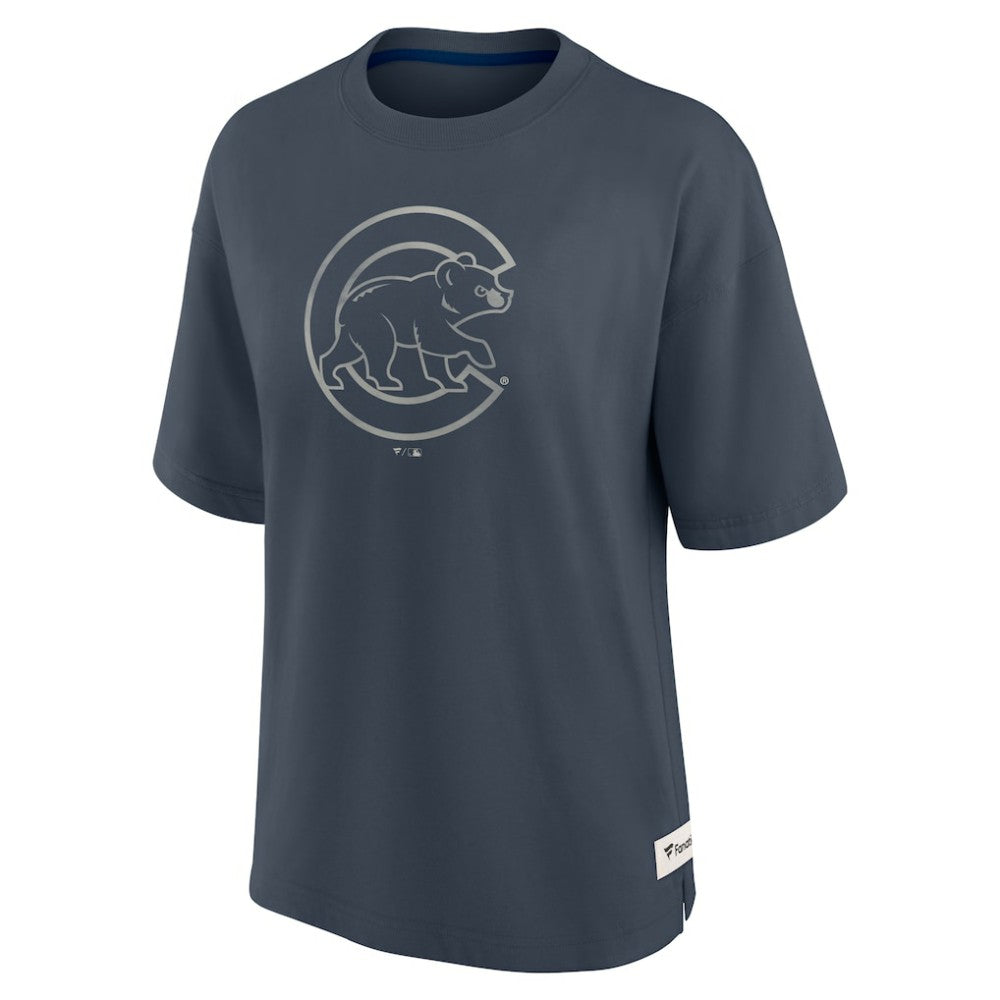 Chicago Cubs Fanatics Women's Oversized Elements Raw Edge Future Ground T-Shirt - MLB