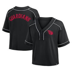 Cleveland Guardians Fanatics Women's Oversized Champ Game Cropped  V-Neck T-Shirt - MLB