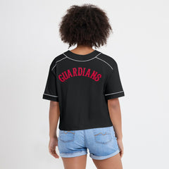 Cleveland Guardians Fanatics Women's Oversized Champ Game Cropped  V-Neck T-Shirt - MLB