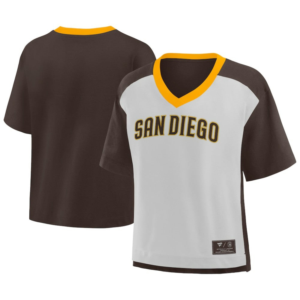 San Diego Padres Fanatics Oversized Race To Win V-Neck T-Shirt - MLB