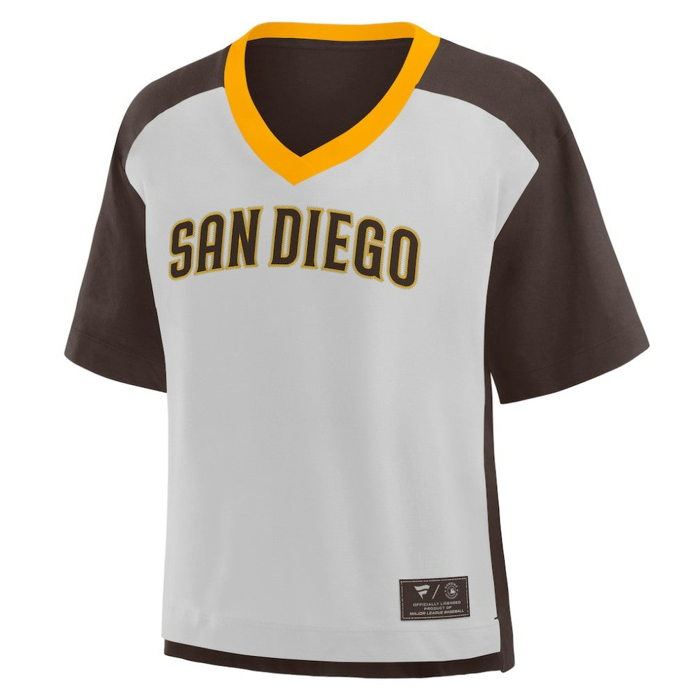 San Diego Padres Fanatics Oversized Race To Win V-Neck T-Shirt - MLB