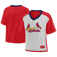 St. Louis Cardinals Fanatics Oversized Race To Win V-Neck T-Shirt - MLB