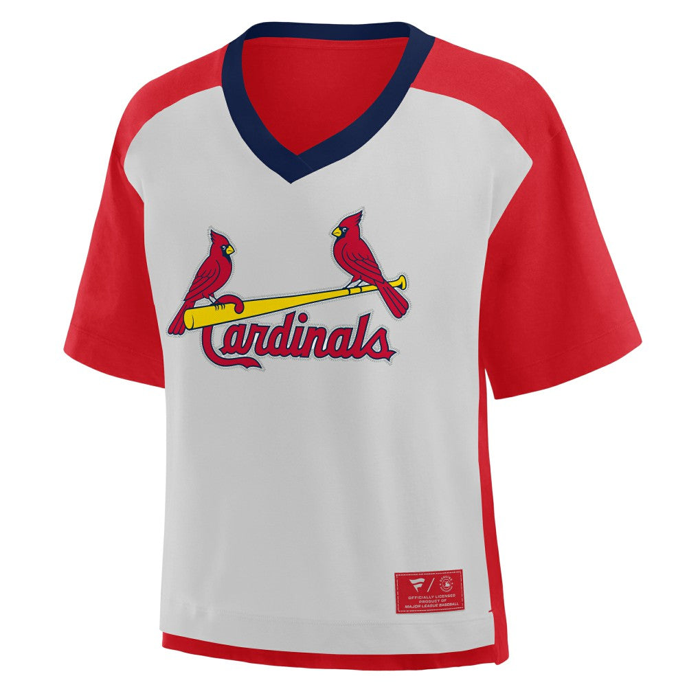 St. Louis Cardinals Fanatics Oversized Race To Win V-Neck T-Shirt - MLB