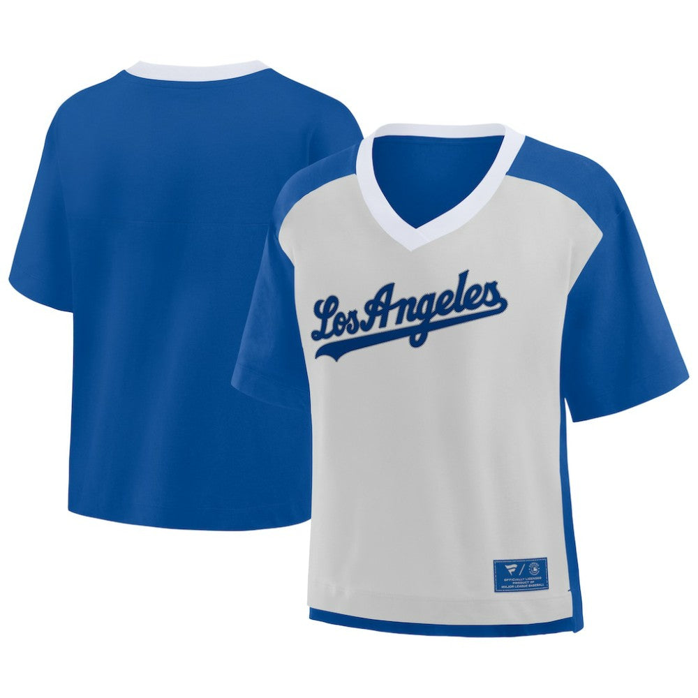 Los Angeles Dodgers Fanatics Oversized Race To Win V-Neck T-Shirt - MLB