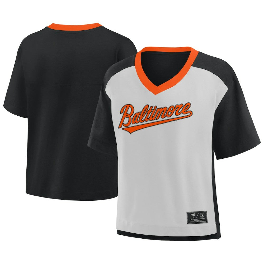 Baltimore Orioles Fanatics Oversized Race To Win V-Neck T-Shirt - MLB