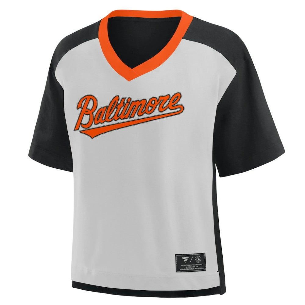 Baltimore Orioles Fanatics Oversized Race To Win V-Neck T-Shirt - MLB