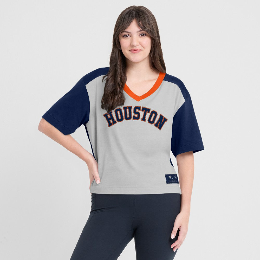 Houston Astros Fanatics Oversized Race To Win V-Neck T-Shirt - MLB