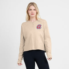 Atlanta Braves Fanatics Women's Oversized Stadium Slub Long Sleeve Henley T-Shirt - MLB
