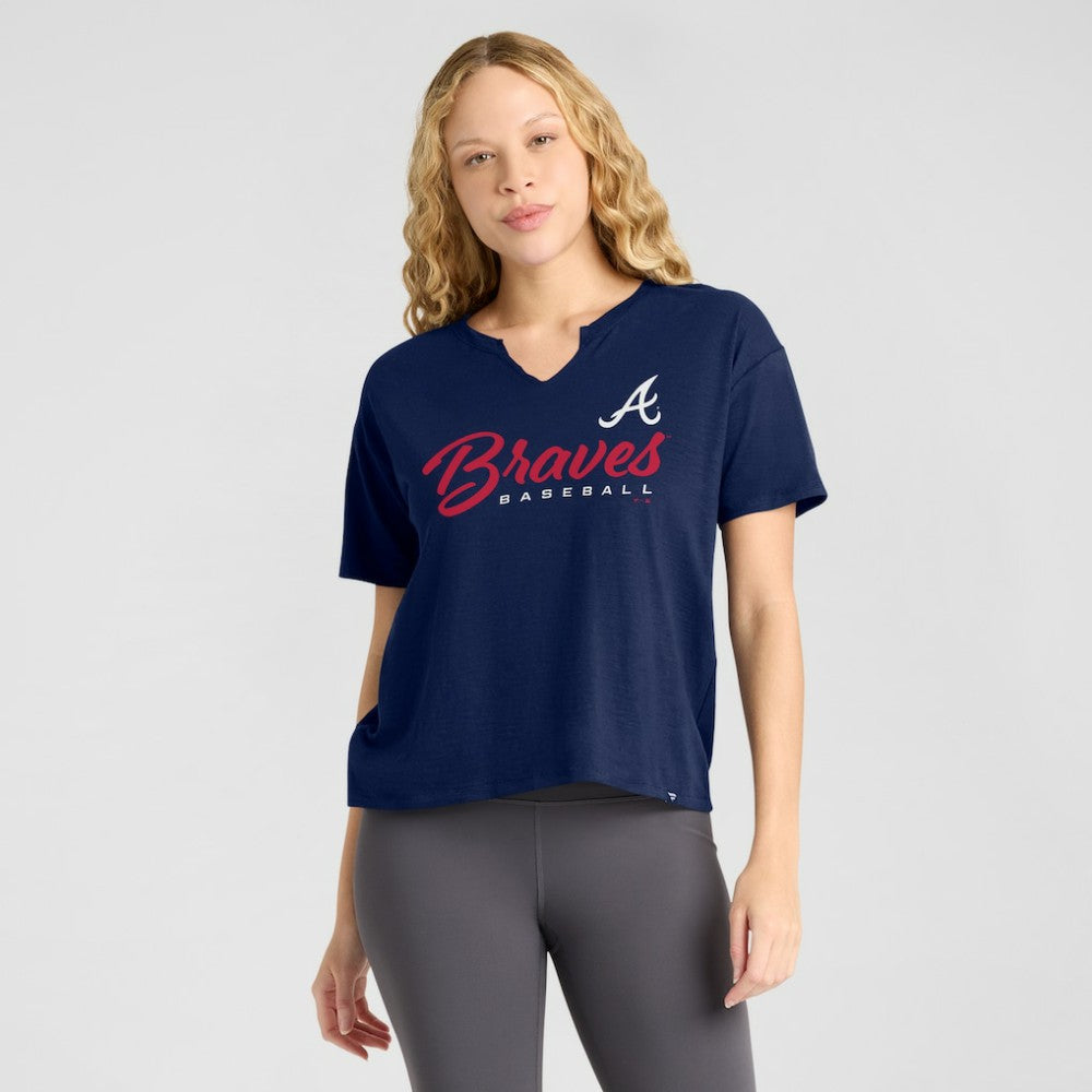 Atlanta Braves Fanatics Women's Fan Fave Stadium Slub Boxy T-Shirt - MLB