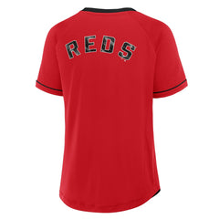Cincinnati Reds Fanatics Women's League Diva Star Raglan V-Neck T-Shirt - MLB