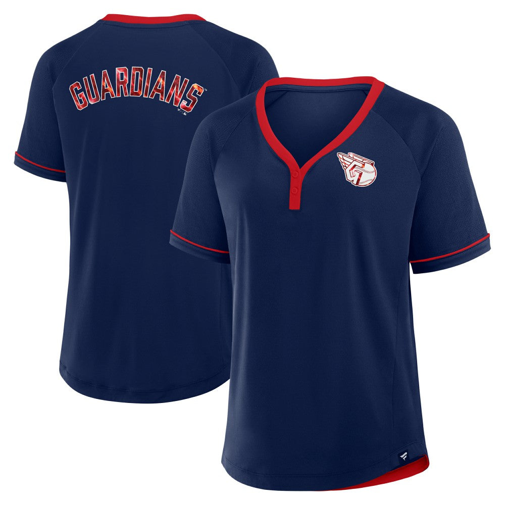 Cleveland Guardians Fanatics Women's League Diva Star Raglan V-Neck T-Shirt - MLB