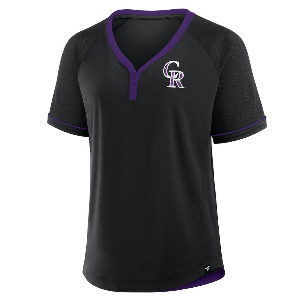 Colorado Rockies Fanatics Women's League Diva Star Raglan V-Neck T-Shirt - MLB