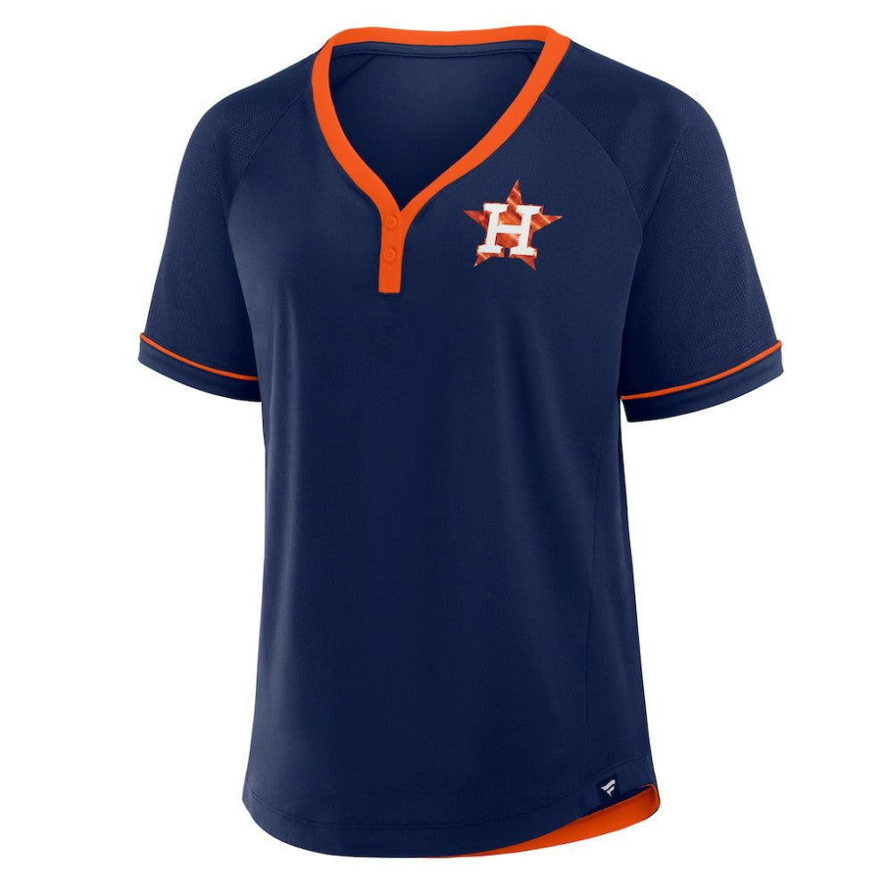 Houston Astros Fanatics Women's League Diva Star Raglan V-Neck T-Shirt - MLB