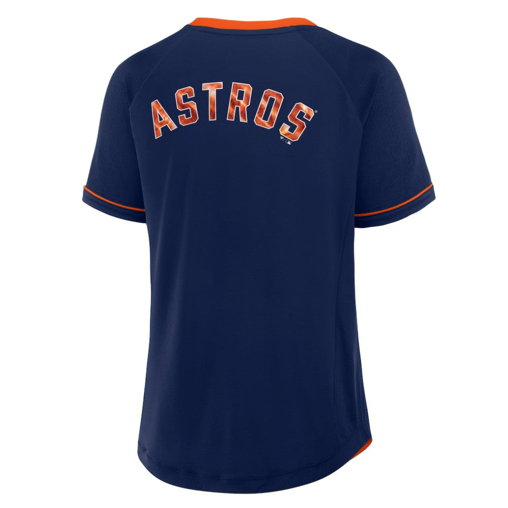 Houston Astros Fanatics Women's League Diva Star Raglan V-Neck T-Shirt - MLB