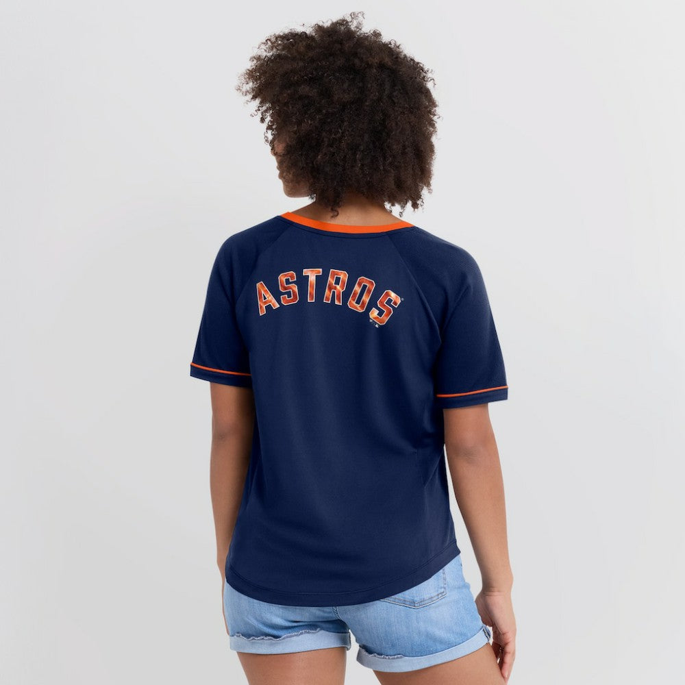 Houston Astros Fanatics Women's League Diva Star Raglan V-Neck T-Shirt - MLB
