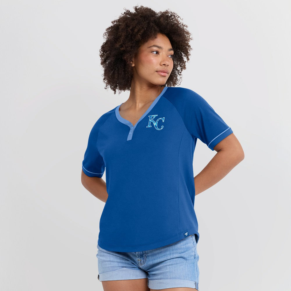 Kansas City Royals Fanatics Women's League Diva Star Raglan V-Neck T-Shirt - MLB
