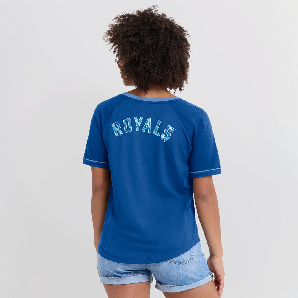 Kansas City Royals Fanatics Women's League Diva Star Raglan V-Neck T-Shirt - MLB