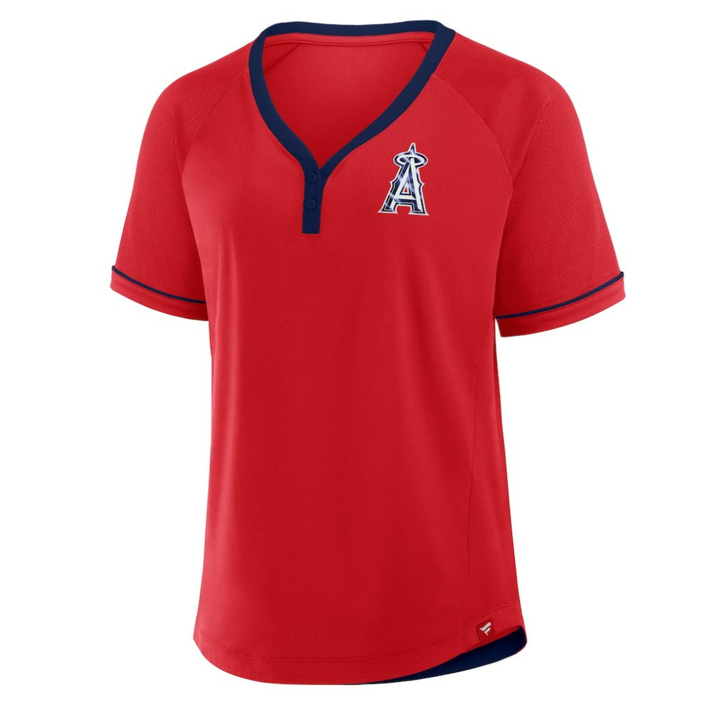 Los Angeles Angels Fanatics Women's League Diva Star Raglan V-Neck T-Shirt - MLB