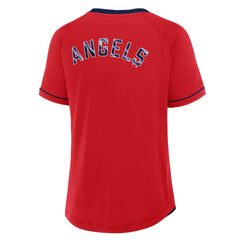 Los Angeles Angels Fanatics Women's League Diva Star Raglan V-Neck T-Shirt - MLB