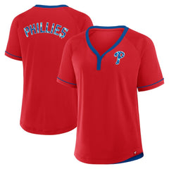 Philadelphia Phillies Fanatics Women's League Diva Star Raglan V-Neck T-Shirt - MLB